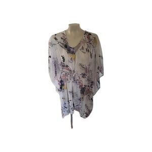SUNFLOWER Bathing Suit COVER-UP OS Floral Beach Coastal California‎ Vacation